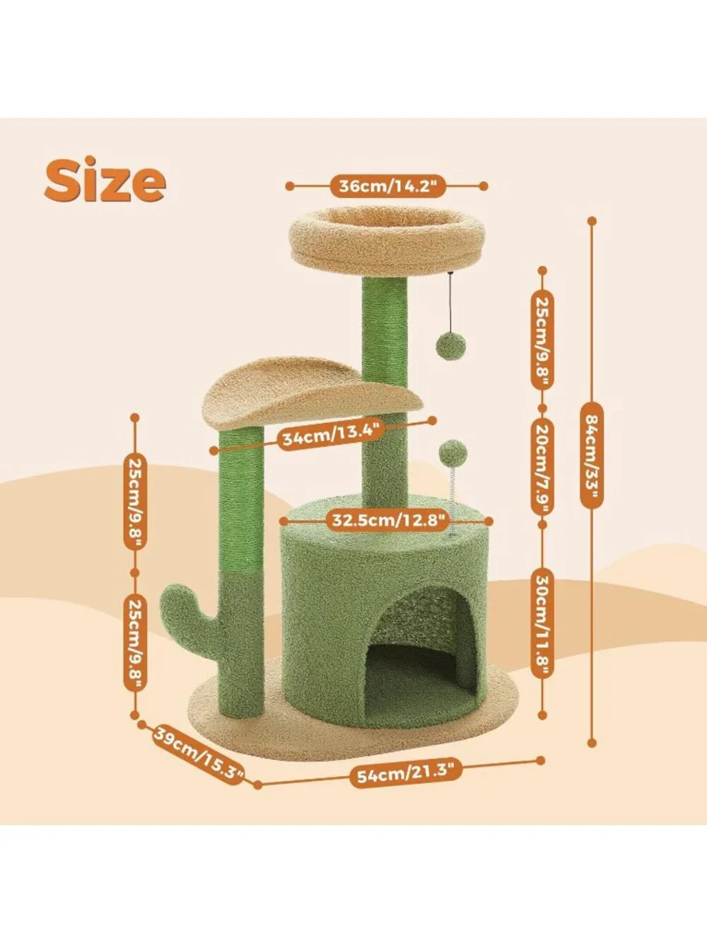 New 32-Inch Purple Flower Cat Tree Tower with Scratching Post - Condo for Cats